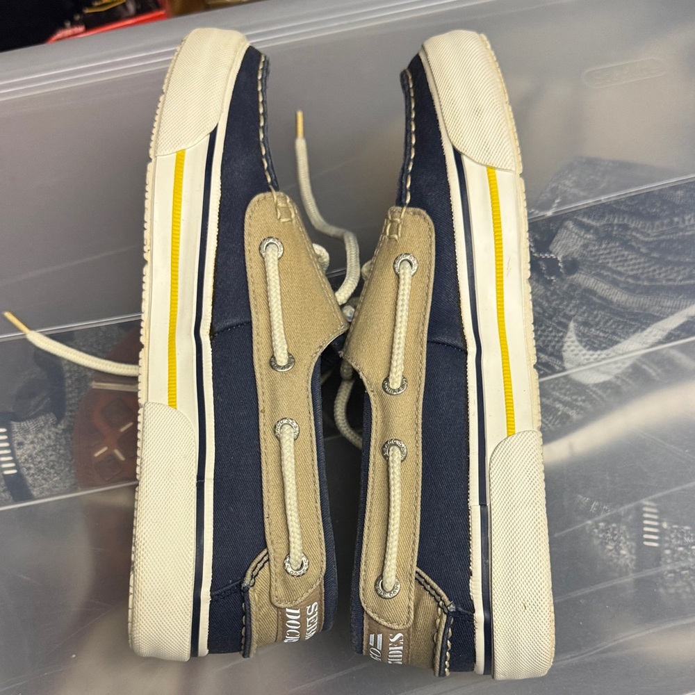 Sebago boat shoes Navy and Tan Deck Shoes - Picture 6 of 10